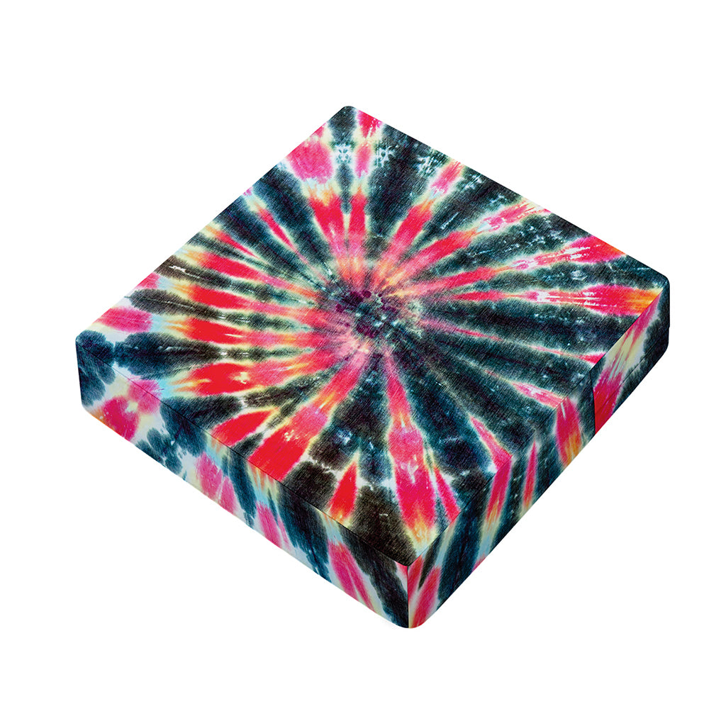 Black Backed Tie Dye Print Outdoor Seat Cushion Cover