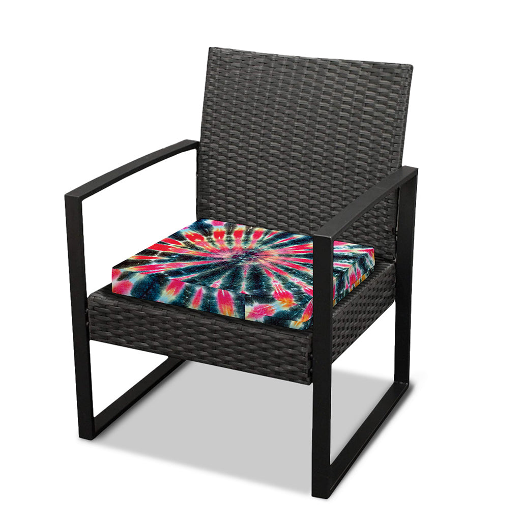 Black Backed Tie Dye Print Outdoor Seat Cushion Cover