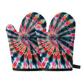 Black Backed Tie Dye Print Oven Mitts