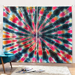 Black Backed Tie Dye Print Pencil Pleat Curtains