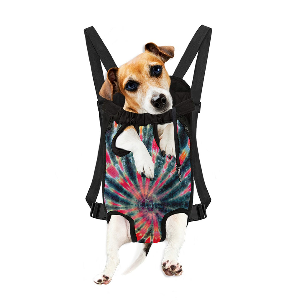 Black Backed Tie Dye Print Pet Carrier Backpack
