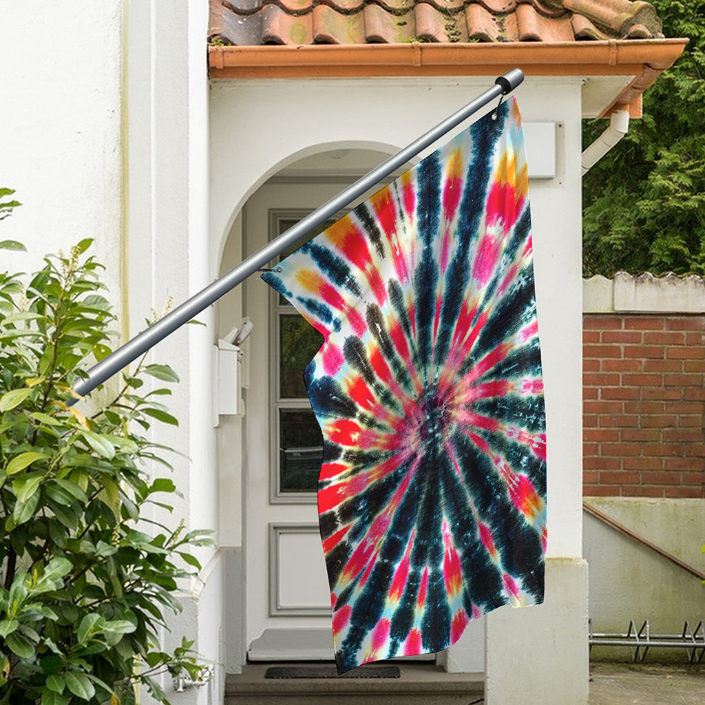 Black Backed Tie Dye Print Polyester Flag