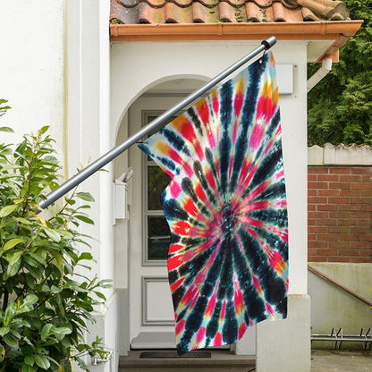 Black Backed Tie Dye Print Polyester Flag