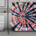 Black Backed Tie Dye Print Polyester Shower Curtain