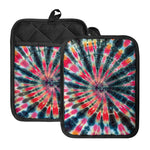 Black Backed Tie Dye Print Pot Holders With Pocket