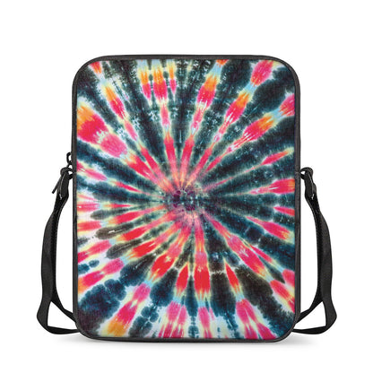 Black Backed Tie Dye Print Rectangular Crossbody Bag