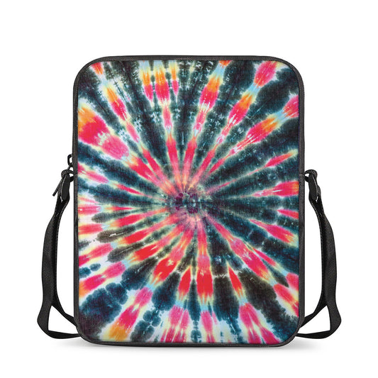 Black Backed Tie Dye Print Rectangular Crossbody Bag