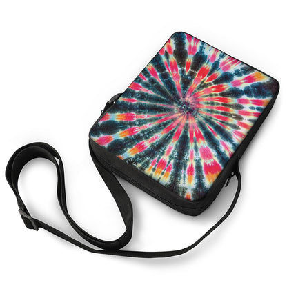 Black Backed Tie Dye Print Rectangular Crossbody Bag