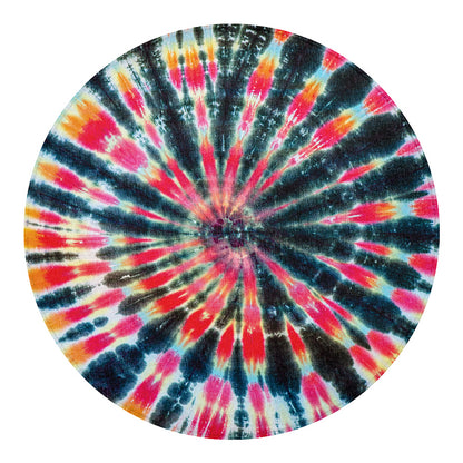 Black Backed Tie Dye Print Round Blanket