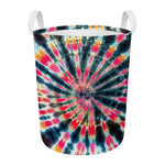 Black Backed Tie Dye Print Round Laundry Basket