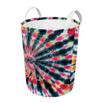 Black Backed Tie Dye Print Round Laundry Basket