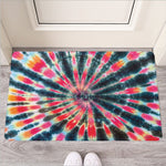 Black Backed Tie Dye Print Rubber Doormat