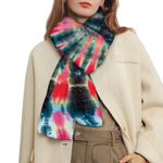 Black Backed Tie Dye Print Scarf