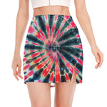 Black Backed Tie Dye Print Side Slit Mini Skirt