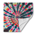 Black Backed Tie Dye Print Silk Bandana