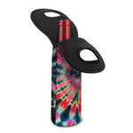 Black Backed Tie Dye Print Single Neoprene Wine Tote