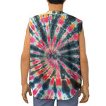 Black Backed Tie Dye Print Sleeveless Baseball Jersey