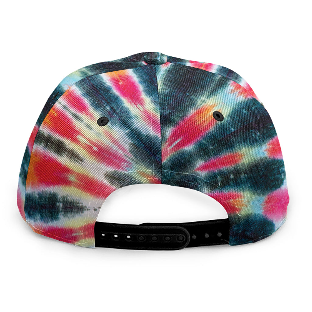 Black Backed Tie Dye Print Snapback Cap