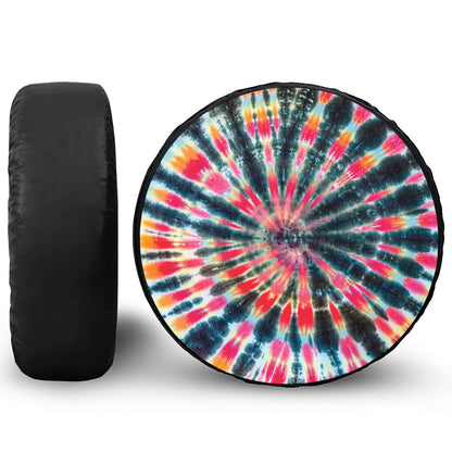 Black Backed Tie Dye Print Tire Cover