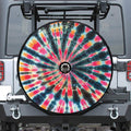 Black Backed Tie Dye Print Tire Cover With Camera Hole