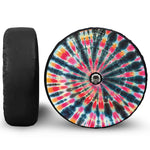 Black Backed Tie Dye Print Tire Cover With Camera Hole