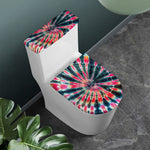 Black Backed Tie Dye Print Toilet Lid And Tank Cover Set