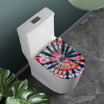 Black Backed Tie Dye Print Toilet Lid Cover