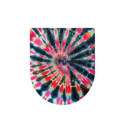 Black Backed Tie Dye Print Toilet Lid Cover