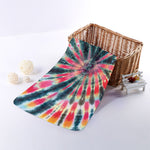 Black Backed Tie Dye Print Towel