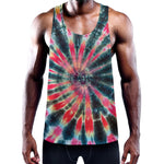 Black Backed Tie Dye Print Training Tank Top