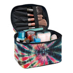 Black Backed Tie Dye Print Travel Makeup Bag