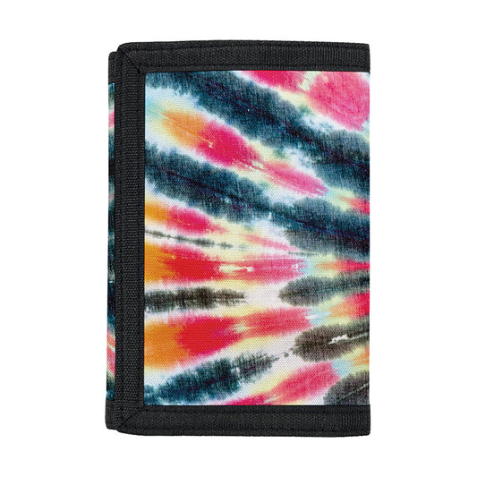 Black Backed Tie Dye Print Trifold Wallet