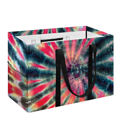 Black Backed Tie Dye Print Utility Tote Bag