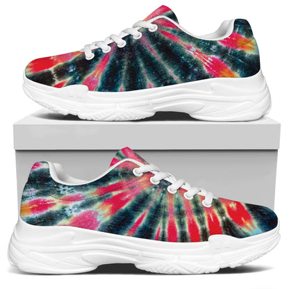 Black Backed Tie Dye Print White Chunky Shoes