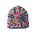 Black Backed Tie Dye Print White Mesh Trucker Hat