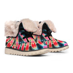 Black Backed Tie Dye Print Winter Boots