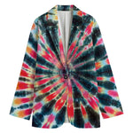 Black Backed Tie Dye Print Women's Blazer