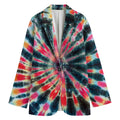 Black Backed Tie Dye Print Women's Cotton Blazer