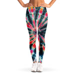 Black Backed Tie Dye Print Women's Leggings