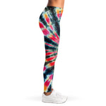 Black Backed Tie Dye Print Women's Leggings