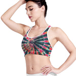 Black Backed Tie Dye Print Women's Sports Bra