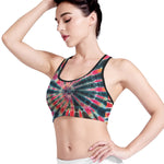 Black Backed Tie Dye Print Women's Sports Bra
