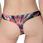 Black Backed Tie Dye Print Women's Thong