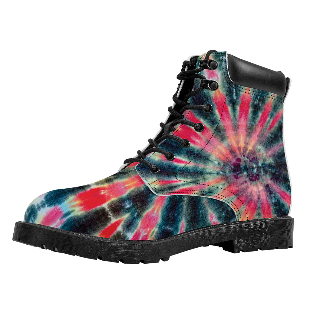 Black Backed Tie Dye Print Work Boots