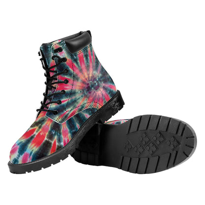 Black Backed Tie Dye Print Work Boots