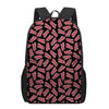 Black Bacon Pattern Print 17 Inch Backpack