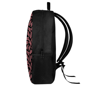 Black Bacon Pattern Print 17 Inch Backpack