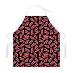 Black Bacon Pattern Print Adjustable Apron