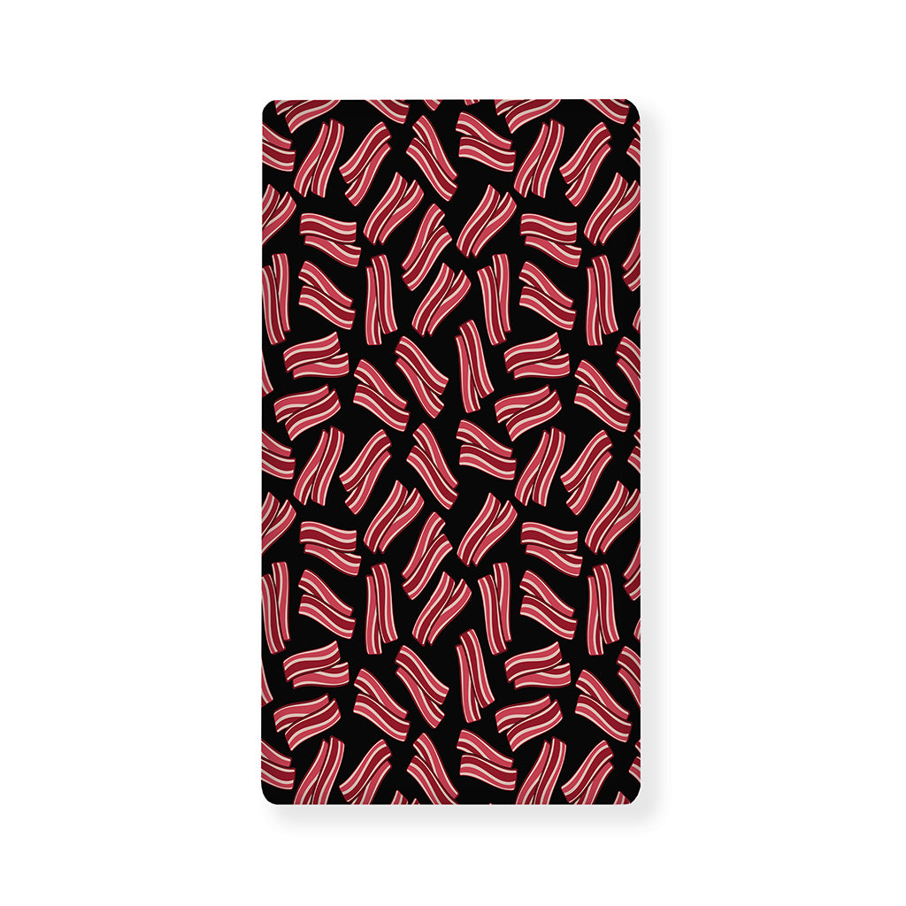 Black Bacon Pattern Print Baby Crib Sheet