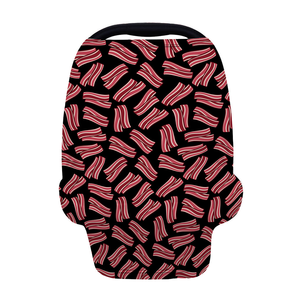 Black Bacon Pattern Print Baby Seat Cover
